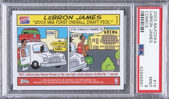2003-04 Bazooka #15 LeBron James Comics Rookie Card - PSA MINT 9